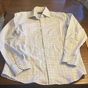 Elegant Blue Checkered Dress Shirt